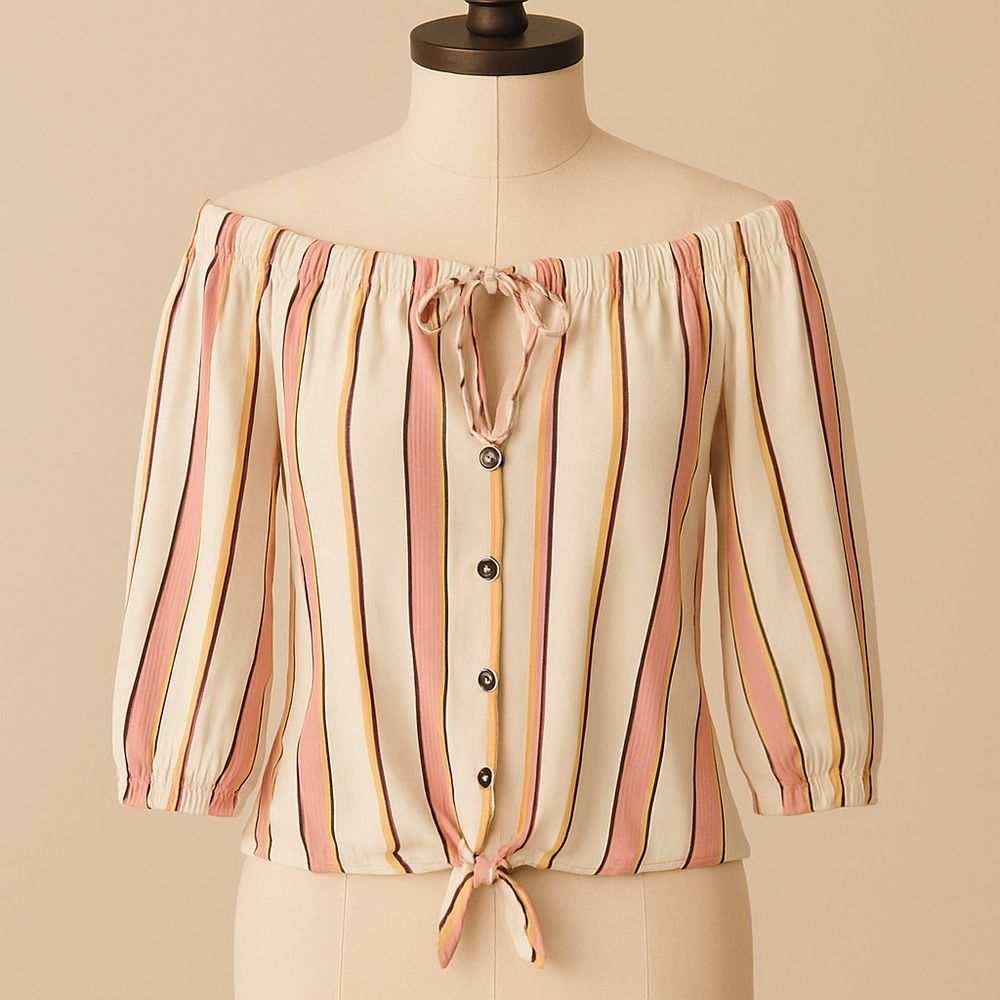 Striped Off-Shoulder Blouse
